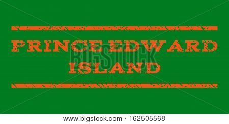 Prince Edward Island watermark stamp. Text tag between horizontal parallel lines with grunge design style. Rubber seal stamp with unclean texture.