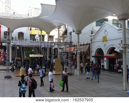 MUMBAI, INDIA - DEC 3: High Street Phoenix Mall in Mumbai, India, as seen on Dec 3, 2016. The compound also hosts a five-star hotel, a multiplex, commercial space and a residential tower.