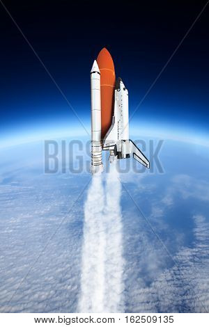 Space Shuttle Taking Off To The Sky ( Nasa Image Not Used )