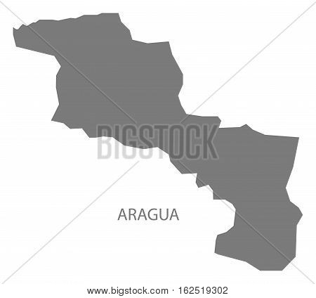 Aragua Venezuela Map in grey federal state silhouette illustration