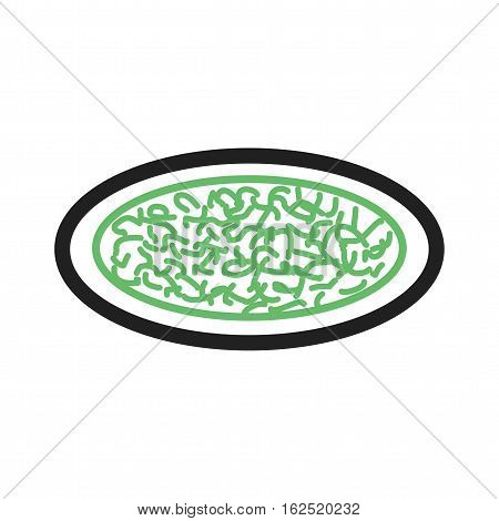 Chicken, alfredo, pasta icon vector image. Can also be used for european cuisine. Suitable for mobile apps, web apps and print media.