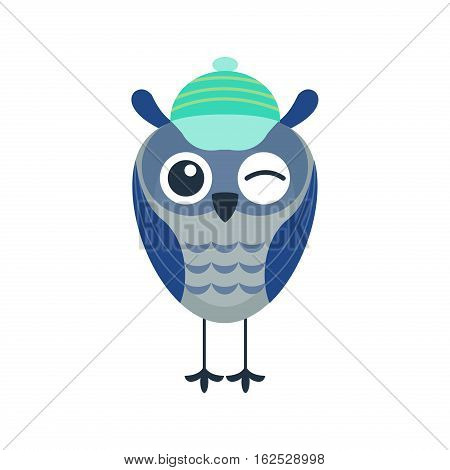 Cute vector funny cartoon owl. Animal character comic flying. Doodle cheerful with colorful emotion and humor eyes wild bird. Adorable expression graphic.