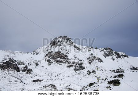 Austrian Alps covered in snow in winter time