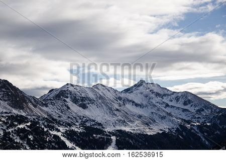 Austrian Alps covered in snow in winter time