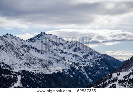 Austrian Alps covered in snow in winter time
