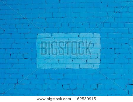 wall of bricks painted blue, background, texture