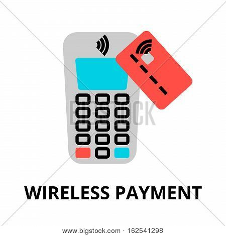 Modern flat editable line design vector illustration concept of wireless payment icon for graphic and web design