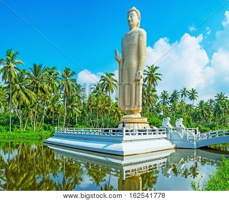 The famous Tsunami Memorial Statue located in Peraliya village next to Hikkaduwa Sri Lanka.