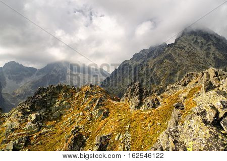 Peak Lomnicky stit in High Tatras mountains Slovakia