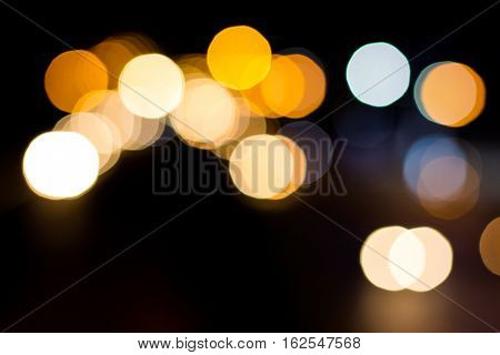 Bokeh of city lights background in Dalat Vietnam.