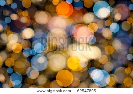 Bokeh of city lights background in Dalat Vietnam.