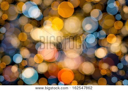 Bokeh of city lights background in Dalat Vietnam.