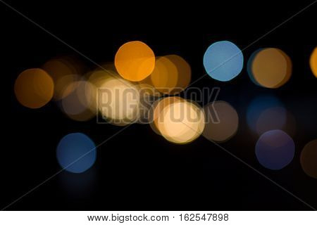 Bokeh of city lights background in Dalat Vietnam.