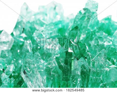 aquamarine quartz semigem geode crystals geological mineral isolated