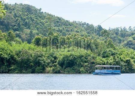 Boating on Misty Lake in Munnar Anachal road 10 October 2016 Kerala Idukki district India