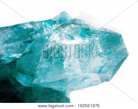 aquamarine quartz semigem geode crystals geological mineral isolated