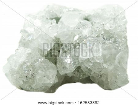 apophyllite semigem geode crystals geological mineral isolated