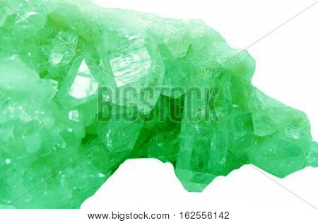 emerald semigem geode crystals geological mineral isolated