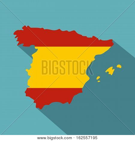 Map of Spain icon. Flat illustration of map of Spain vector icon for web