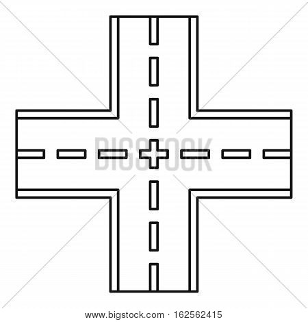 Crossing road icon. Outline illustration of crossing road vector icon for web