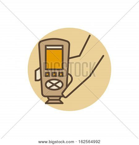 Vector minimal thickness color gauge icon. Paint thickness gauge concept symbol or logo element