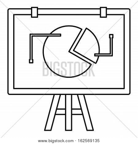 Flip chart with statistics icon. Outline illustration of flip chart with statistics vector icon for web