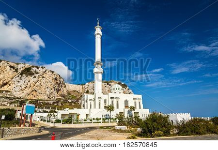 Ibrahim-al-Ibrahim Mosque at Europa Point in Gibraltar, a British overseas territory