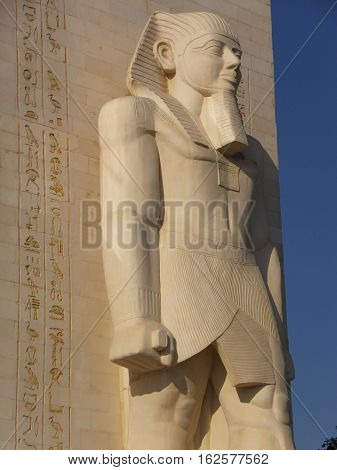 DUBAI, UAE - NOV 26: Wafi Mall in Dubai, UAE, as seen on Nov 26, 2016. Wafi City, styled after ancient Egypt, is a mixed-use development including a mall, hotel, restaurants, and residences.