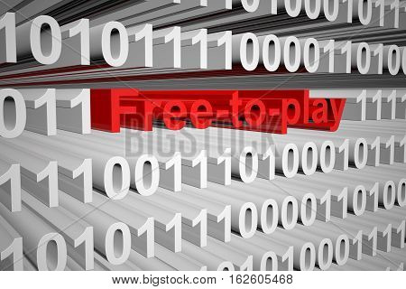 Free to play in the form of binary code, 3D illustration