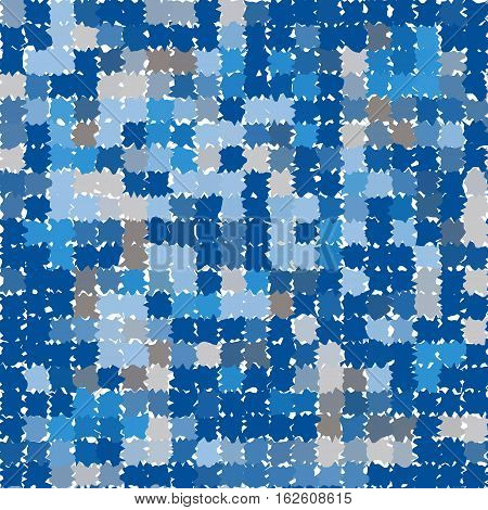 Abstract seamless pattern with polygons with rough jagged edges. Webpage background in different shades of blue and gray. For usage in web design. Vector