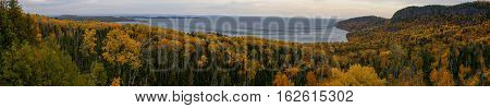 Scenic over look autumn colors NothShore MN