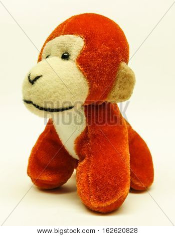 isolated object soft toy monkey on a white background