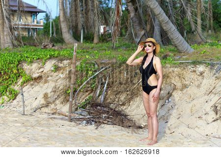 Lady body beautyful natural in Ban Krut Beach at Prachuap Khirikhun Provice Thailand