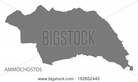 Ammochostos Cyprus Map in grey silhouette illustration