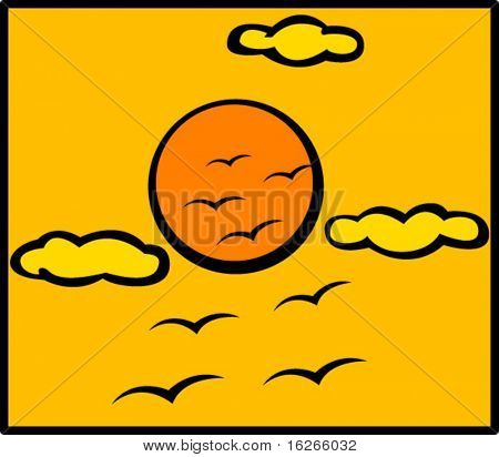 birds and sun