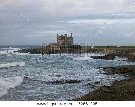 The castle to quiberon in brittany in morbihan france