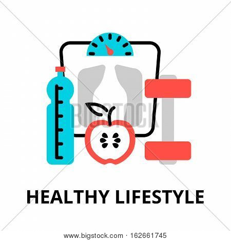 Modern flat editable line design vector illustration concept of healthy life icon for graphic and web design