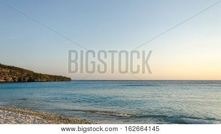 Sandy Beach In Curacao A Caribbean Island