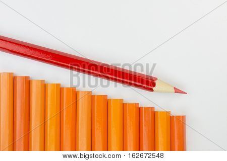 Collection of colorful pencils as a background picture visualization of retrograde results