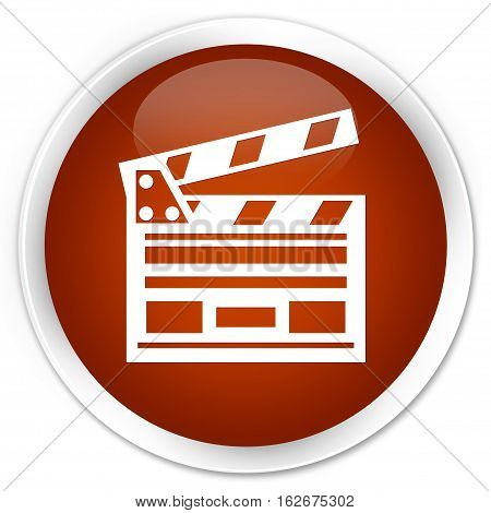 Cinema Clip Icon Premium Brown Round Button