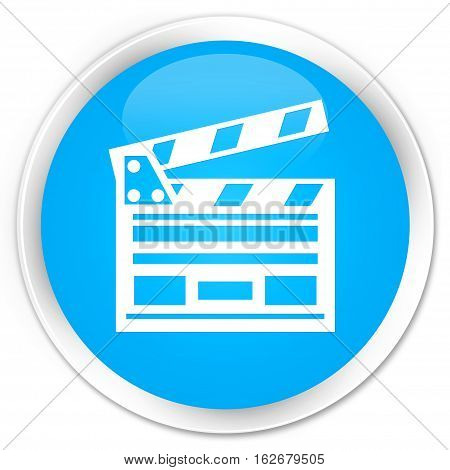 Cinema Clip Icon Premium Cyan Blue Round Button