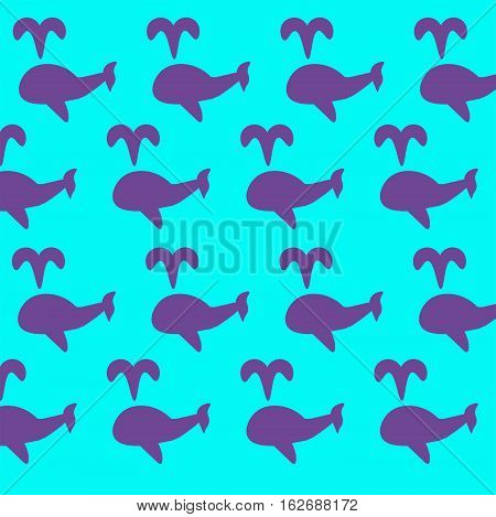 Background with litle whales in blue color