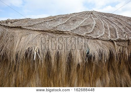 Roof of hut or hut of straw used for shelter in the Andean highlands
