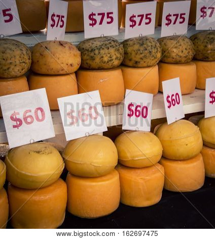Wheel of cheese at the Feria de Mataderos in Buenos Aires