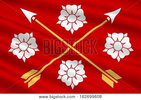 Flag of Nerke is a province situated in Svealand in south central Sweden. 3d illustration