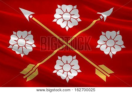 Flag of Nerke is a province situated in Svealand in south central Sweden. 3d illustration