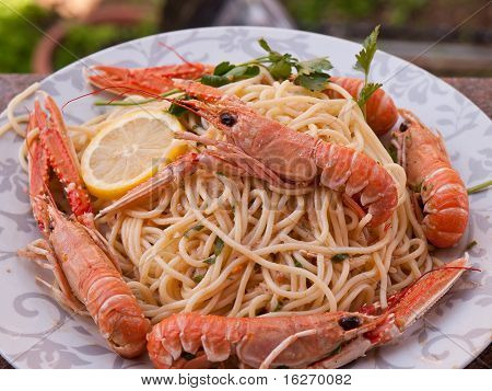 Shrimps With Pasta