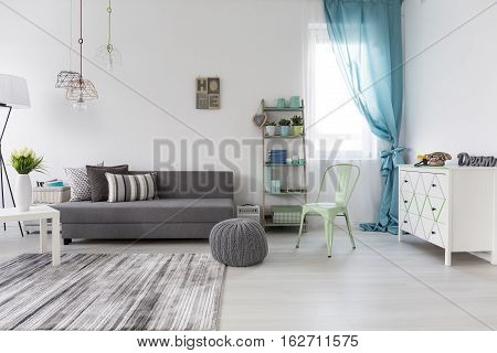 Spacious Living Room With Comfortable Couch