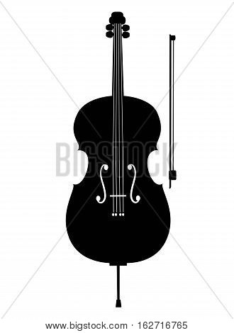 Сello icon isolated on white background. Musical instrument icon. Vector illustration.