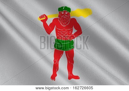Flag of Lappland is a province in northernmost Sweden. 3d illustration